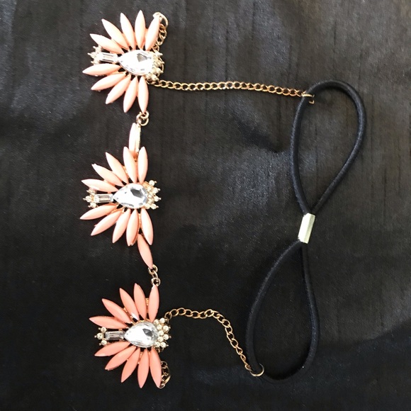 Coral Colored Jeweled Headband/Hair Jewelry - Picture 6 of 6